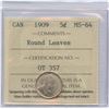 Image 1 : 1909 Five Cents - Round Leaves