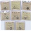 Image 1 : Lot of 8 ICCS Graded Ten Cents