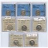 Image 1 : Lot of 8 Graded Twenty-Five Cents