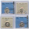 Image 1 : Lot of 4 Graded Twenty-Five Cents