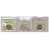Image 1 : Lot of 3 ICCS Graded 1947 Twenty-Five Cents