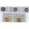 Image 2 : Lot of 5 Graded Twenty-Five Cents