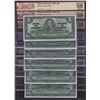 Image 1 : Bank of Canada $1, 1937 - Lot of 6 Consecutive Notes