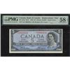 Image 1 : Bank of Canada $5, 1954 - Devil's Face Replacement