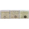 Image 1 : Lot of 3 ICCS Graded Ten Cents