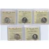 Image 1 : Twenty-Five Cents - ICCS Graded Lot of 5