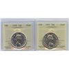 Image 1 : 1956 & 1957 Fifty Cents - ICCS Graded PL Pair