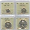 Image 1 : Lot of 4 ICCS Graded Mint State 1953 Coins