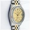 Image 4 : Rolex 31MM Midsize Champagne Index Diamond Bezel Jubilee Band Wristwach