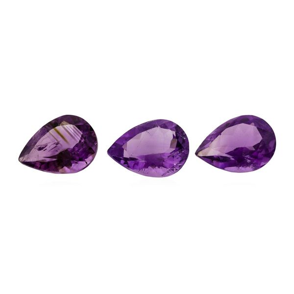 22.51 ctw.Natural Pear Cut Amethyst Parcel of Three