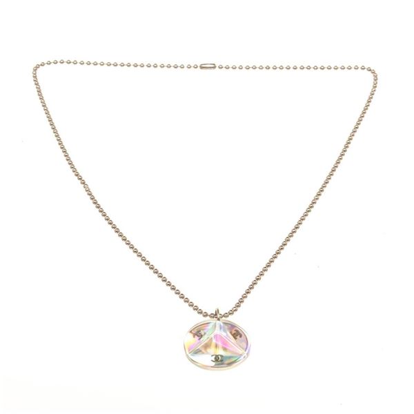 Chanel Silver CC Gem Necklace