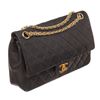 Image 2 : Chanel Black Leather Chain Double Flap Bag