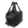 Image 2 : Chanel Black Perforated Leather Mini Boston Satchel Bag