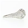 Image 5 : Antique Art Deco 18k Gold Dome Filigree Engraved 0.52 ctw European Diamond Ring