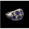 Image 1 : 14KT White Gold 2.34 ctw Sapphire and Diamond Ring