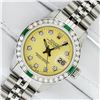 Image 1 : Rolex Ladies Stainless Steel Yellow Diamond & Emerald Oyster Perpetual Datejust