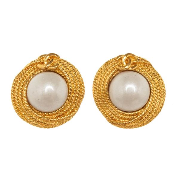 Chanel Braided Pearl Earrings