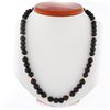 Image 1 : 14k Gold Vintage 8.2mm Red Garnet & 3.9mm Gold Bead Strand 22" Necklace