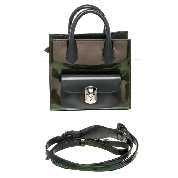 Balenciaga Green Leather Padlock All Afternoon Tote Bag