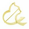 Image 1 : Tiffany & Co. Paloma Picasso Graffiti 18k Yellow Gold Open Cat Ribbon Brooch Pin