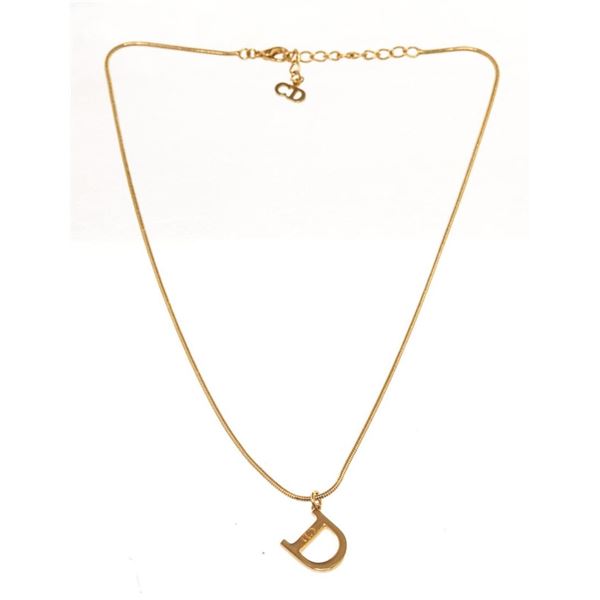 Christian Dior Gold Logo Chain Necklace