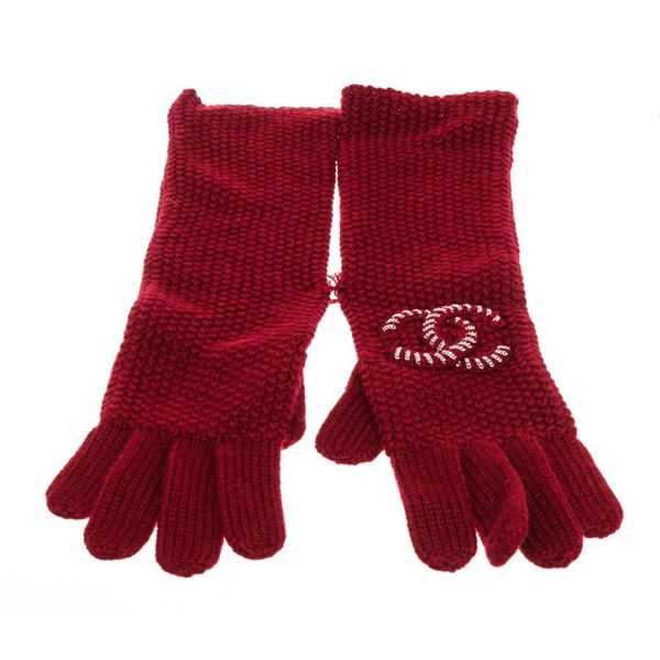 Chanel Red wool Gloves
