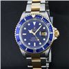 Image 1 : Rolex Mens 2 Tone Stainless Steel and Yellow Gold Blue Dial Oyster Band 40mm Sub
