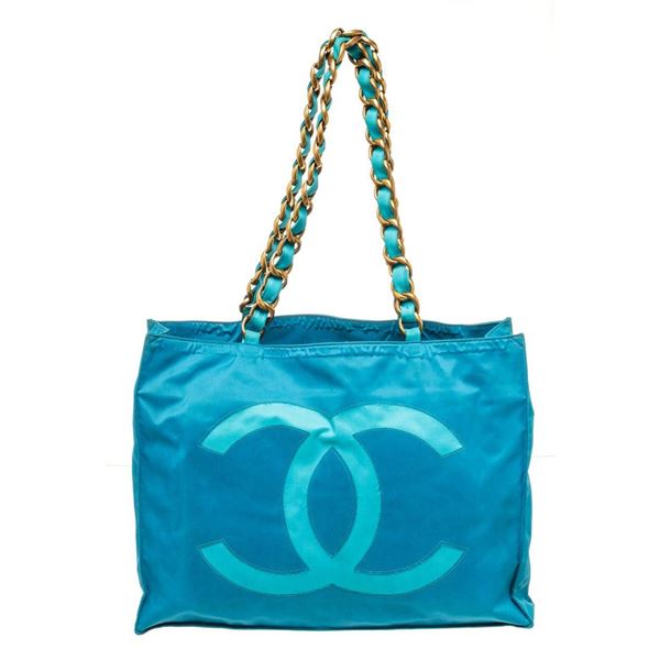 Chanel Blue Lambskin Leather Timeless CC Chain Shoulder Bag