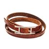 Image 1 : Hermes Brown Leather Choker Bracelet