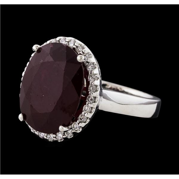 12.04 ctw Ruby and Diamond Ring - 14KT White Gold