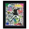 Image 1 : Mr. Brainwash, "Banksy Thrower" Framed Original Mixed Media, Hand Signed with Ce