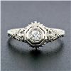 Image 2 : Antique art deco period 18k White Gold .18 ctw Diamond Solitaire Filigree Engage