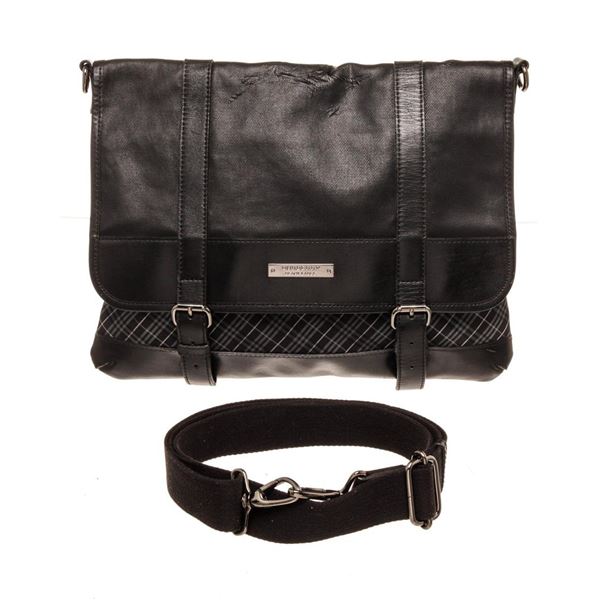 Burberry Black Leather Messenger Bag