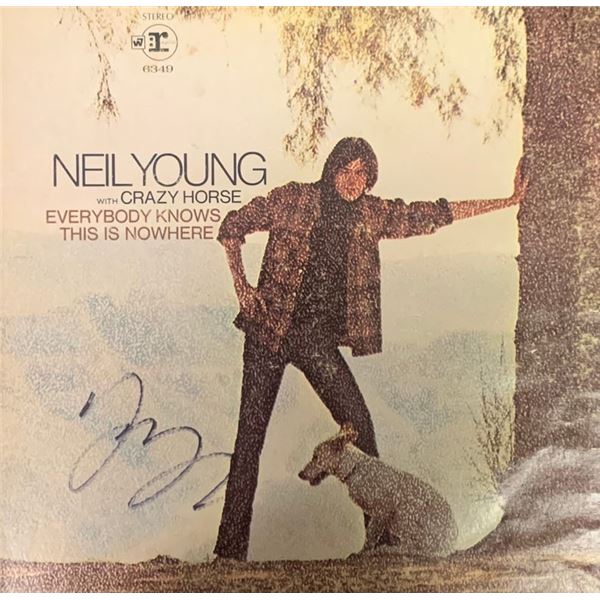 Signed Neil Young Everybody Knows This Is Nowhere Album Cover