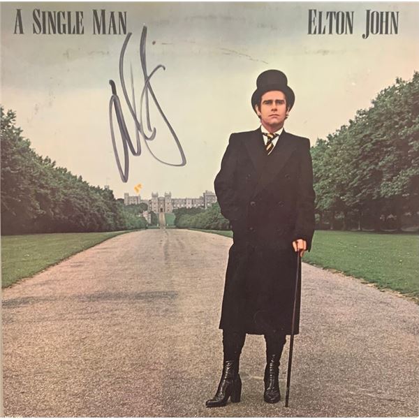 Elton John Signed A Single Man Album Cover