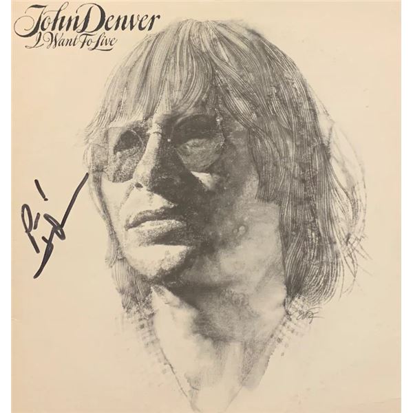Signed John Denver, I Want To Live Album Cover