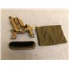 Image 1 : WWII lot of canteen carrier, ditty bag and 1945 dated boot brush