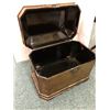 Image 2 : Wood Chest with Metal Veneer - 21in x 13in x 16in - some peeling
