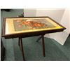 Image 2 : Glass & Wood Picture Table - with scissor legs