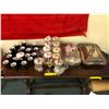 Image 1 : Table Lot of Silver Plate Serving Dishes, Cups and Japanese Tea Set