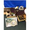 Image 2 : Group Lot of Misc. Household Collectibles - including glassware, trays, parasol, frames & crystal