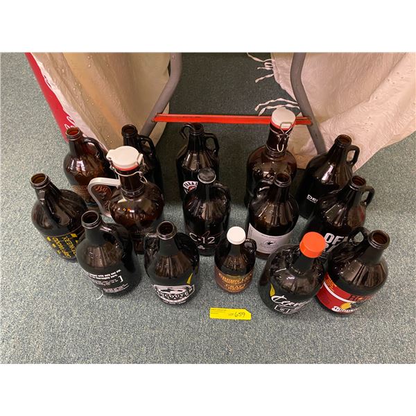 Group of Growlers from Various Brewery's - approx. 15 - two with swing tops