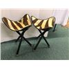 Image 2 : Pair of Zebra Hide Camp Stools