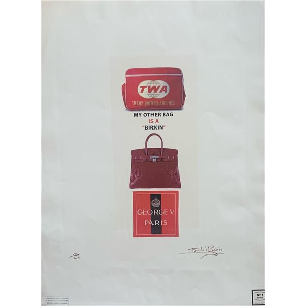 Limited Edition Hermes Birkin/ George V Paris &  TWA Airlines Fairchild Paris "My Other Bag" Collect