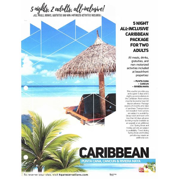 5 NIGHT ALL-INCLUSIVE CARIBBEAN PACKAGE FOR TWO