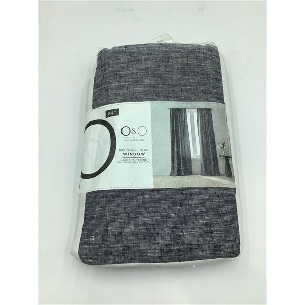 O & O Belgian Linen Window Light Filtering Rod Pocket Back Tab Panel