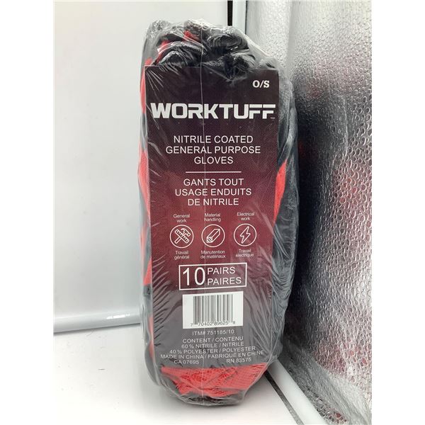 Worktuff Nitrile Coated General Purpose Gloves (10prs)