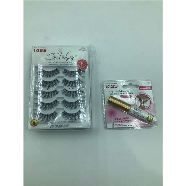 Kiss So Wispy Adhesive Lashes and Glue