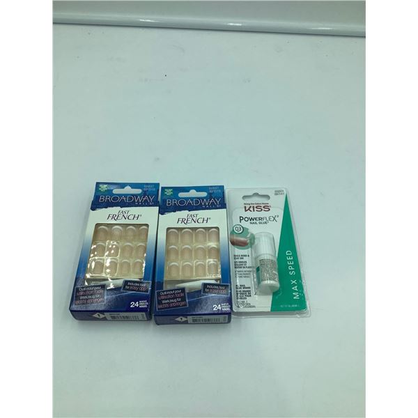 Lot of Press-on Nails and Glue