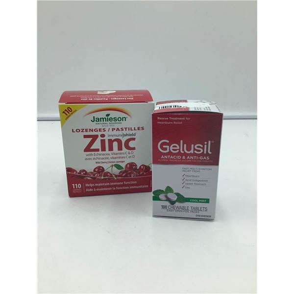 Zinc Lozenges and Gelusil Antacid Tablets